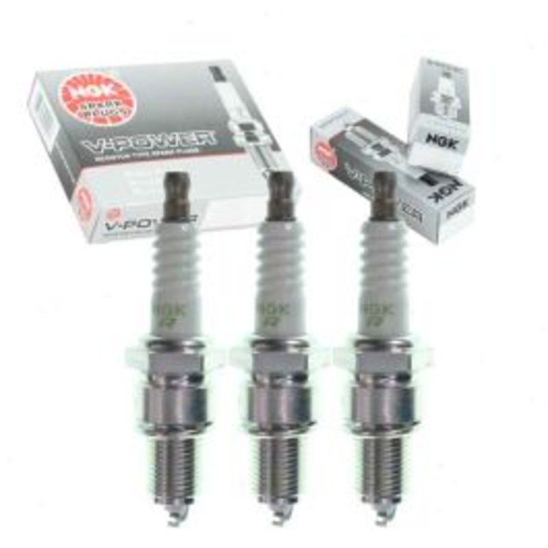 3 pc NGK V-Power Spark Plugs for 1987-1992 Chevrolet Sprint 1.0L L3