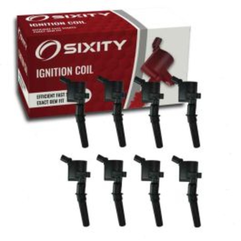 8 pc Sixity Ignition Coils for 1999-2004 Ford Mustang 4.6L 5.4L V8 - Curved Boot Coil Pack