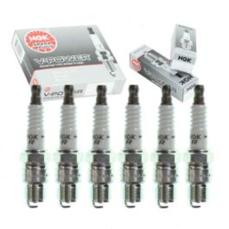 6 pc NGK V-Power Spark Plugs for 1975 Chevrolet P30 4.8L L6