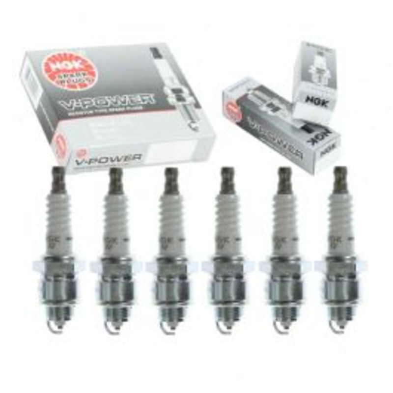 6 pc NGK V-Power Spark Plugs for 1969 International M800 Navy 3.9L L6