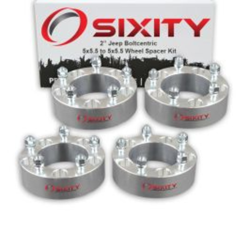 Sixity 4 pc 2" Thick Wheel Spacers - Jeep CJ3 CJ5 CJ5A CJ6 CJ6A - 5x5.5