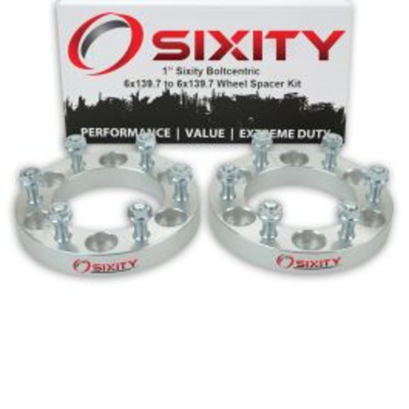 Sixity 2 pc 1" Inch Thick 6x139.7 Wheel Spacers M12x1.5mm 1.25in Studs Lugs