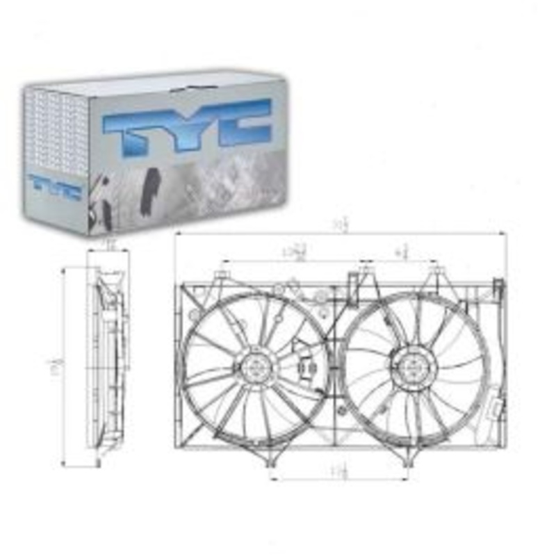 TYC 622760 Dual Radiator & Condenser Fan Assembly