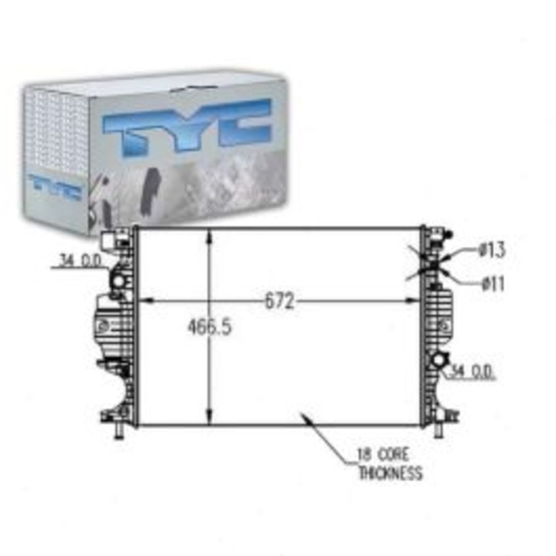TYC Radiator for 2013-2016 Ford Fusion 1.5L 1.6L 2.0L 2.5L L4