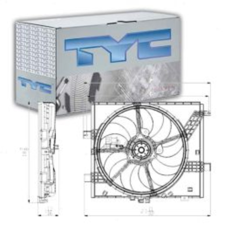 TYC Dual Radiator & Condenser Fan Assembly for 2012-2019 Nissan Versa