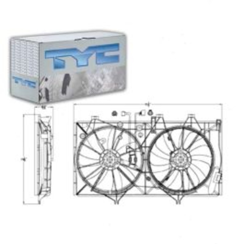 TYC Dual Radiator & Condenser Fan Assembly for 2012-2016 Toyota Camry 3.5L V6